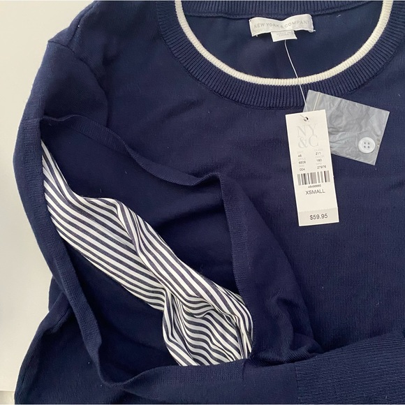 •New York & Company•Navy Striped Sweater•XS• - Picture 8 of 13